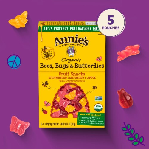 Annie’s Organic Bees Bugs & Butterflies Fruit Kid Snack Perspective: right