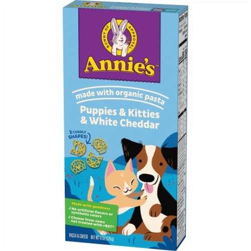 Annie’s Puppies and Kitties White Cheddar Mac N Cheese Macaroni and Cheese Dinner Perspective: right