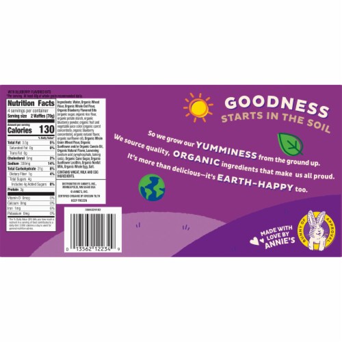 Annie's™ Organic Blueberry Frozen Waffles Perspective: right