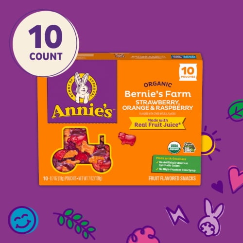 Annie's Organic Bernie's Farm Fruit Flavored Snacks Perspective: right
