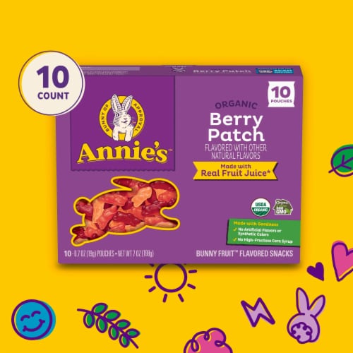 Annie's™ Organic Berry Patch Bunny Fruit™ Flavored Snacks Perspective: right