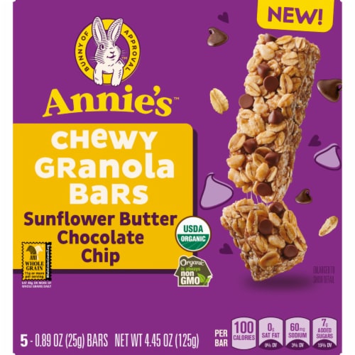 Annie's Sunflower Butter Chocolate Chip Chewy Granola Bars Perspective: right