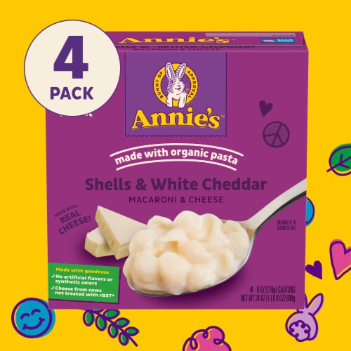 Annie’s White Cheddar Shells Mac N Cheese Macaroni and Cheese Dinner Perspective: right