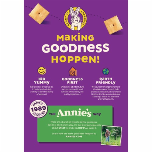 Annie's™ Organic White Cheddar Squares Baked Snack Crackers Perspective: right