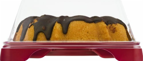 Just Desserts Vegan Chocolate Dipped Vanilla Bundt Cake Perspective: right
