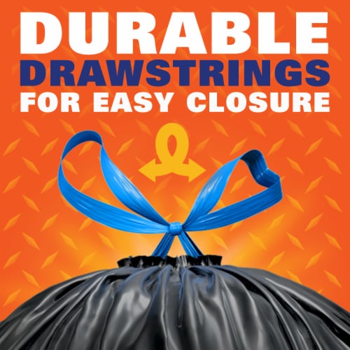 Hefty® Strong 30-Gallon Multipurpose Large Drawstring Trash Bags Perspective: right