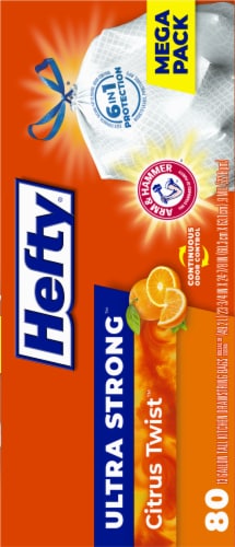Hefty® Ultra Strong™ Citrus Twist 13 Gallon Tall Kitchen Drawstring Trash Bags Perspective: right