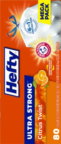 Hefty® Ultra Strong™ Citrus Twist 13 Gallon Tall Kitchen Drawstring Trash Bags Perspective: right