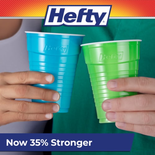 Hefty Party On Plastic Cups, Holiday Assorted Colors, 16 Ounce