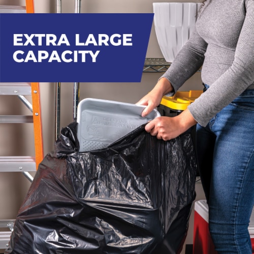 Hefty® 45 Gal. Contractor Black Trash Bags Perspective: right