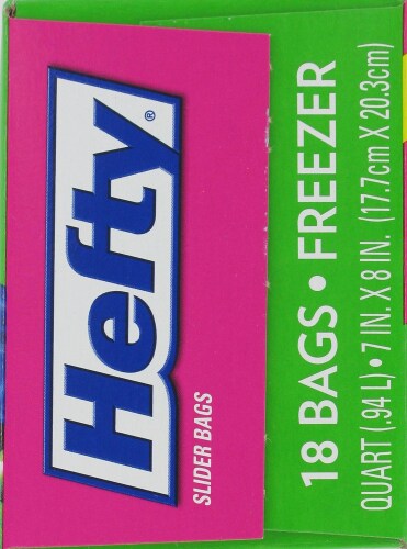 Hefty One Zip Quart Freezer Bags Perspective: right