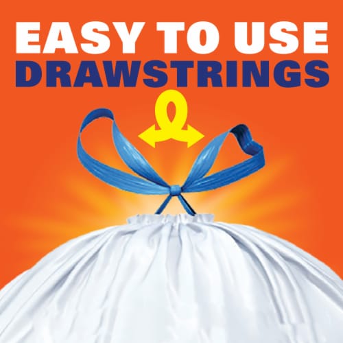 Hefty® Strong Tall Kitchen Drawstring Trash Bags Perspective: right