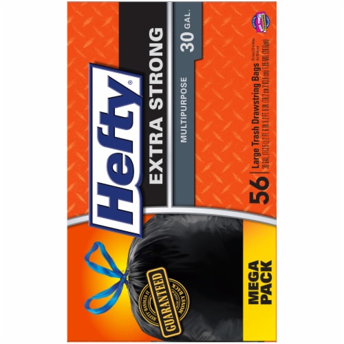 Hefty Extra Strong Large 30 Gallon Trash Drawstring Bags Perspective: right