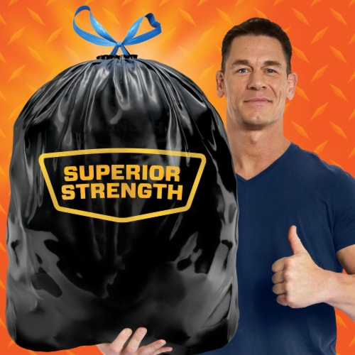 Hefty® Strong Multipurpose 30-Gallon Large Drawstring Trash Bags Mega Pack Perspective: right