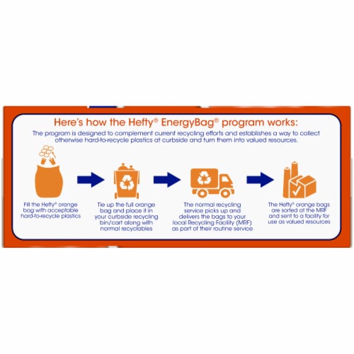 Hefty® EnergyBag® Orange Hard-to-Recycle Plastics Flap Tie Bags