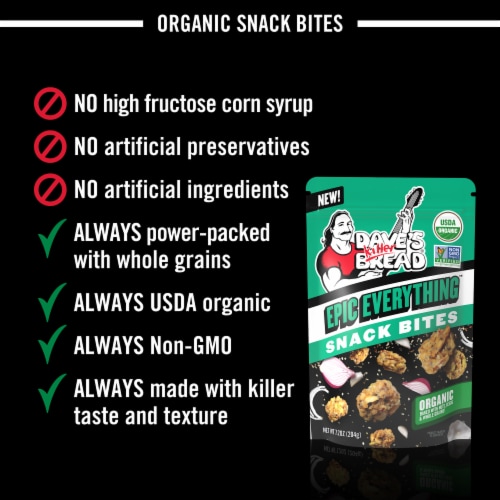 Dave's Killer Bread Epic Everything Organic Snack Bites, Everything Flavor Organic Snacks, 7.2 oz Perspective: right