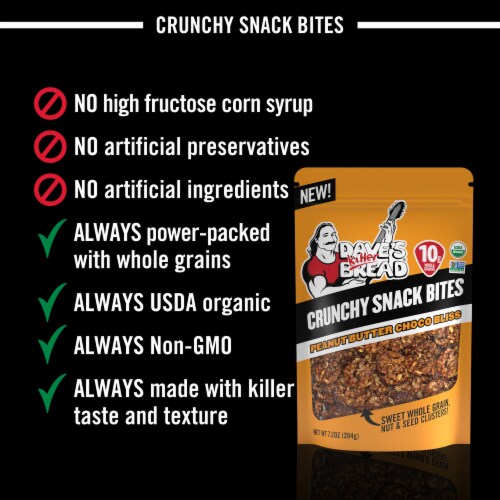 Dave's Killer Bread® Peanut Butter Choco Bliss Crunchy Organic Snack Bites Perspective: right