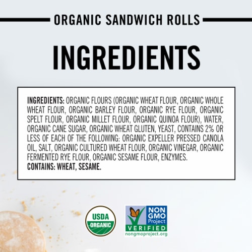Dave's Killer Bread Sandwich Rolls Done Right, Organic White Bread Sandwich Rolls, 6 Count Perspective: right