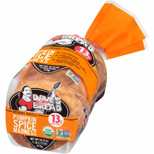 Dave's Killer Bread® Organic Pumpkin Spice Madness™ Bagels Perspective: right
