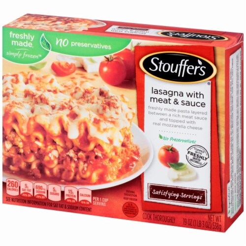 Stouffer's Lasagna with Meat Sauce Perspective: right