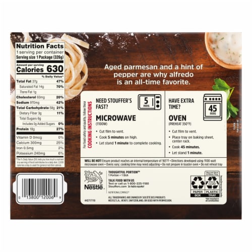 Stouffer's Fettuccini Alfredo Frozen Meal Perspective: right