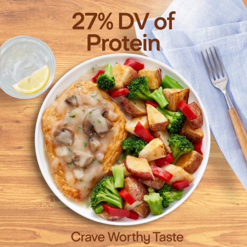 Lean Cuisine Frozen Meal Herb Roasted Chicken Protein Kick Microwave Meal Chicken Dinner for One Perspective: right