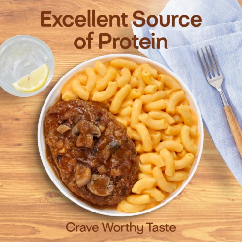 Lean Cuisine Salisbury Steak with Macaroni and Cheese Frozen Meal Perspective: right