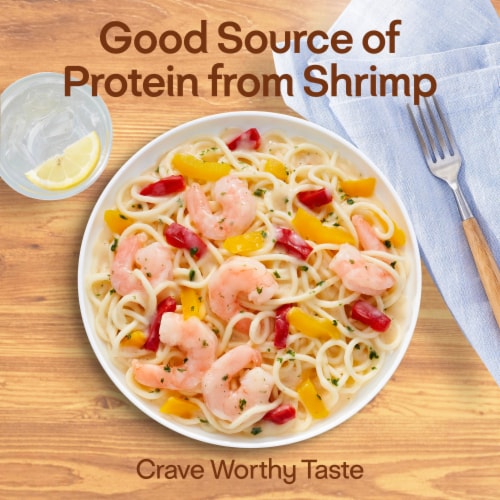 Lean Cuisine Frozen Meal Shrimp Scampi Microwave Meal Microwave Shrimp Dinner Frozen Dinner for One Perspective: right