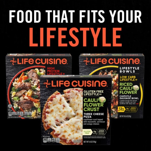 Life Cuisine Riced Cauliflower Beef with Broccoli Bowl Frozen Meal Perspective: right