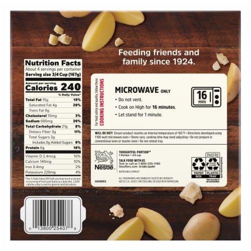 Stouffer's Scalloped Potatoes Frozen Side Dish Perspective: right