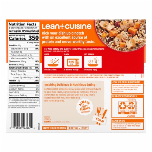 Lean Cuisine Maple Bourbon Chicken Microwave Meal Frozen Dinner Perspective: right