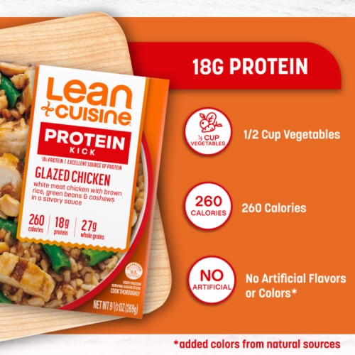 Lean Cuisine Frozen Meal Glazed Chicken Microwave Meal Frozen Chicken Dinner Frozen Dinner for One Perspective: right