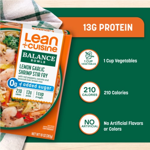 Lean Cuisine Lemon Garlic Shrimp Stir Fry Frozen Meal Perspective: right