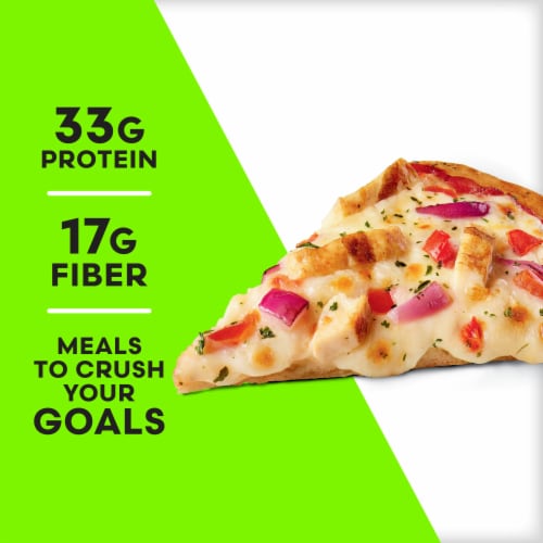 Vital Pursuit Thin Crust Chicken Mozzarella Pizza High Protein Portion Aligned Meal Frozen Pizza Perspective: right