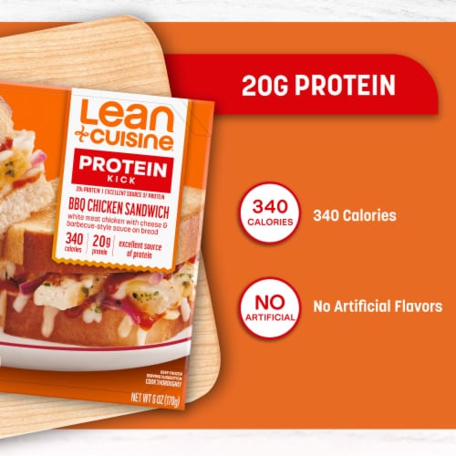 Lean Cuisine Frozen Meal BBQ Chicken Sandwich Microwave Meal Frozen Chicken Sandwich Perspective: right