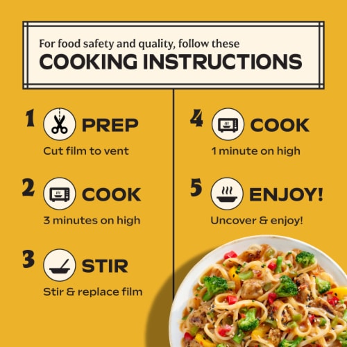 Mings Sweet Chili Chicken & Broccoli Rice Noodles Frozen Asian Food Perspective: right