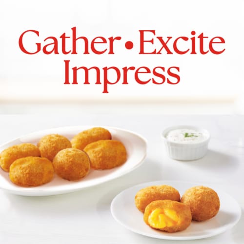 Stouffer's Host & Platter Classic Mac & Cheese Bites Try in Your Air Fryer Frozen Mac & Cheese Balls Perspective: right
