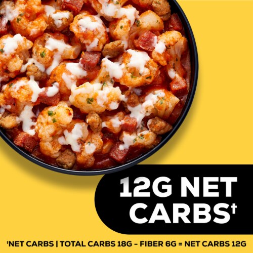 Life Cuisine Frozen Meal Meat Lovers Cauliflower Pizza Bowl Carb Conscious Frozen Dinner Perspective: right