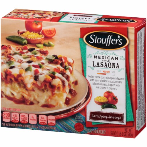 Stouffer's Satisfying Servings Mexican Style Lasagna Perspective: right
