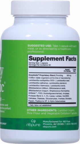 NBpure Enzy Biotic® Probiotic Pure Vegan Digestion Dietary Supplement Capsules Perspective: right