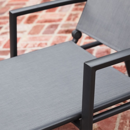 Hanover NAPLESCHS-GRY Aluminum Adjustable Outdoor Chaise Lounge Gray Perspective: right