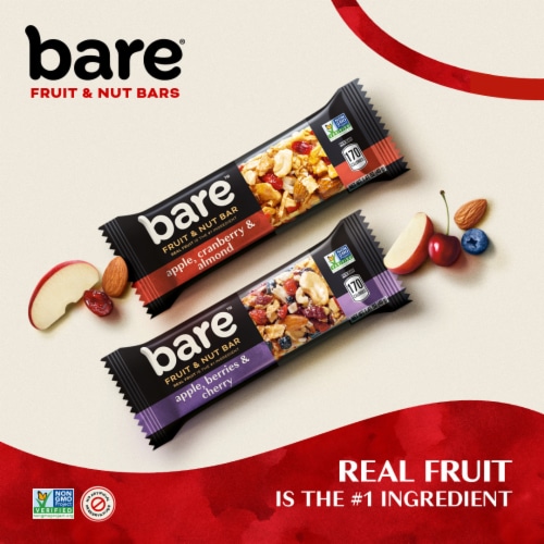 Bare® Apple Berries & Cherry Fruit and Nut Bars Perspective: right