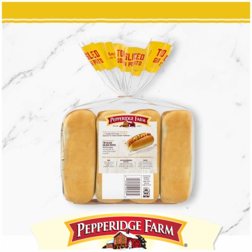 Pepperidge Farm Golden Potato Hot Dog Buns, Top Sliced, 8-Pack Bag Perspective: right