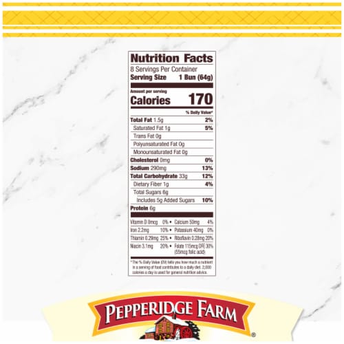 Pepperidge Farm Farmhouse Butter Hamburger Buns, 8-Pack Bag Perspective: right
