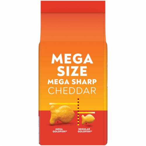 Goldfish Mega Bites Sharp Cheddar Cheese Crackers Perspective: right