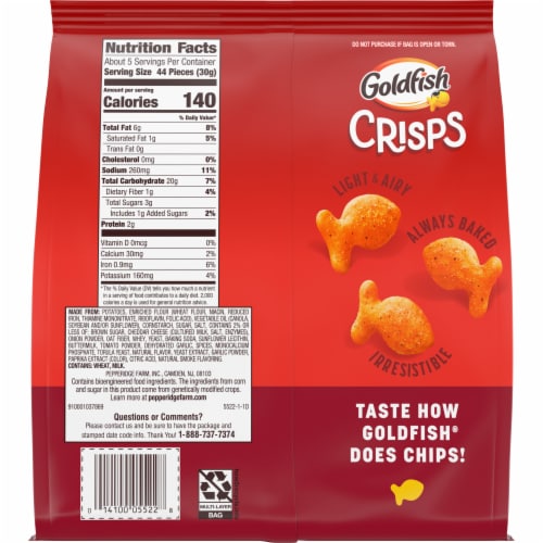 Goldfish Crisps Barbecue Flavored Crisps Crackers Perspective: right