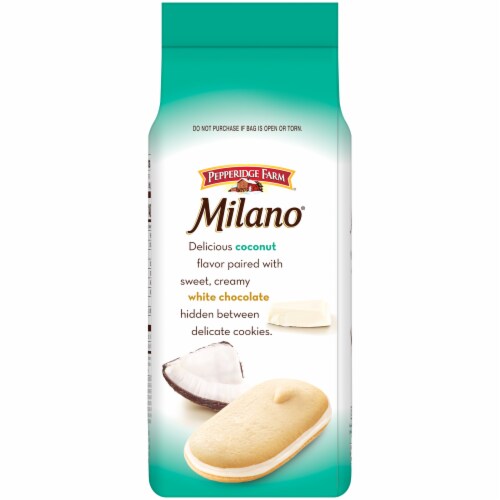 Pepperidge Farm Milano White Chocolate Coconut Flavored Cookies Perspective: right