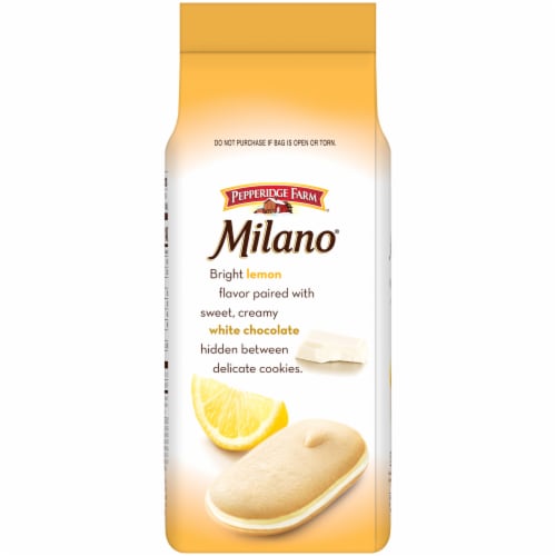Pepperidge Farm Milano White Chocolate Lemon Flavored Cookies Perspective: right