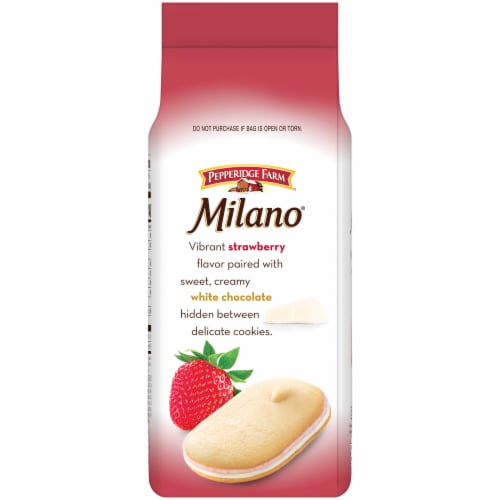 Pepperidge Farm Milano White Chocolate Strawberry Flavored Cookies Perspective: right