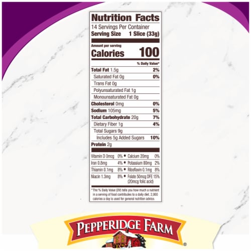 Pepperidge Farm Raisin Cinnamon Swirl Breakfast Bread Perspective: right